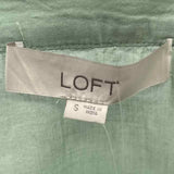 Loft Women's Size S Green Solid Short Sleeve Shirt
