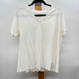 Lands End Women's Size XL White Solid T-Shirt