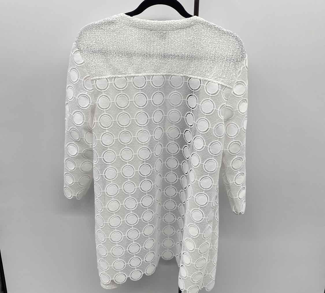 Chico's Women's Size 1 White Textured Cardigan