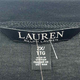 Ralph Lauren Women's Size 2X Black Solid Short Sleeve Shirt