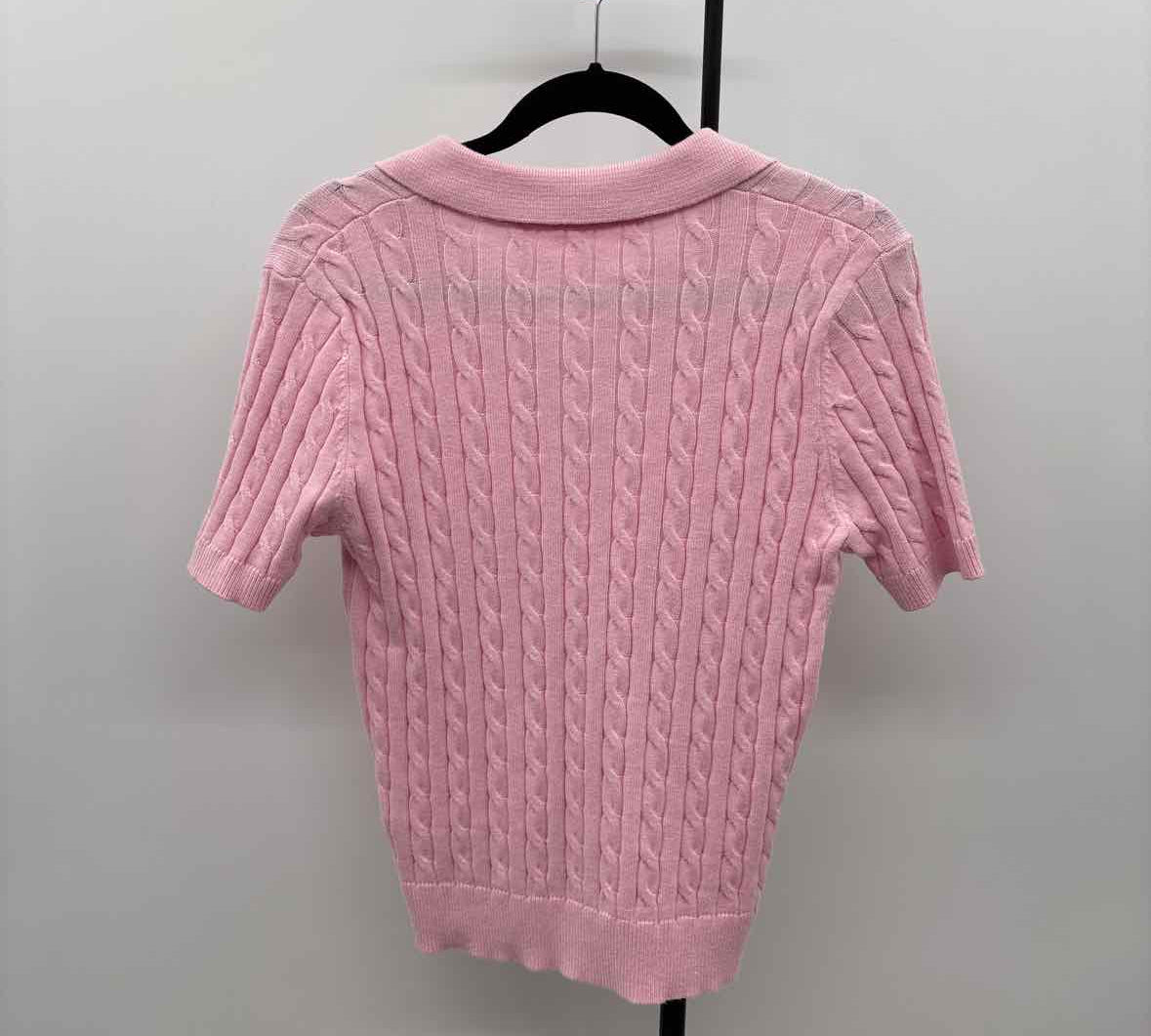 Unbranded Women's Size M Pink Cable Knit Sweater