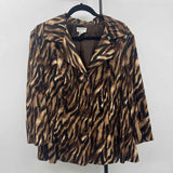 Allison Taylor Women's Size 3X Brown Animal Print Jacket