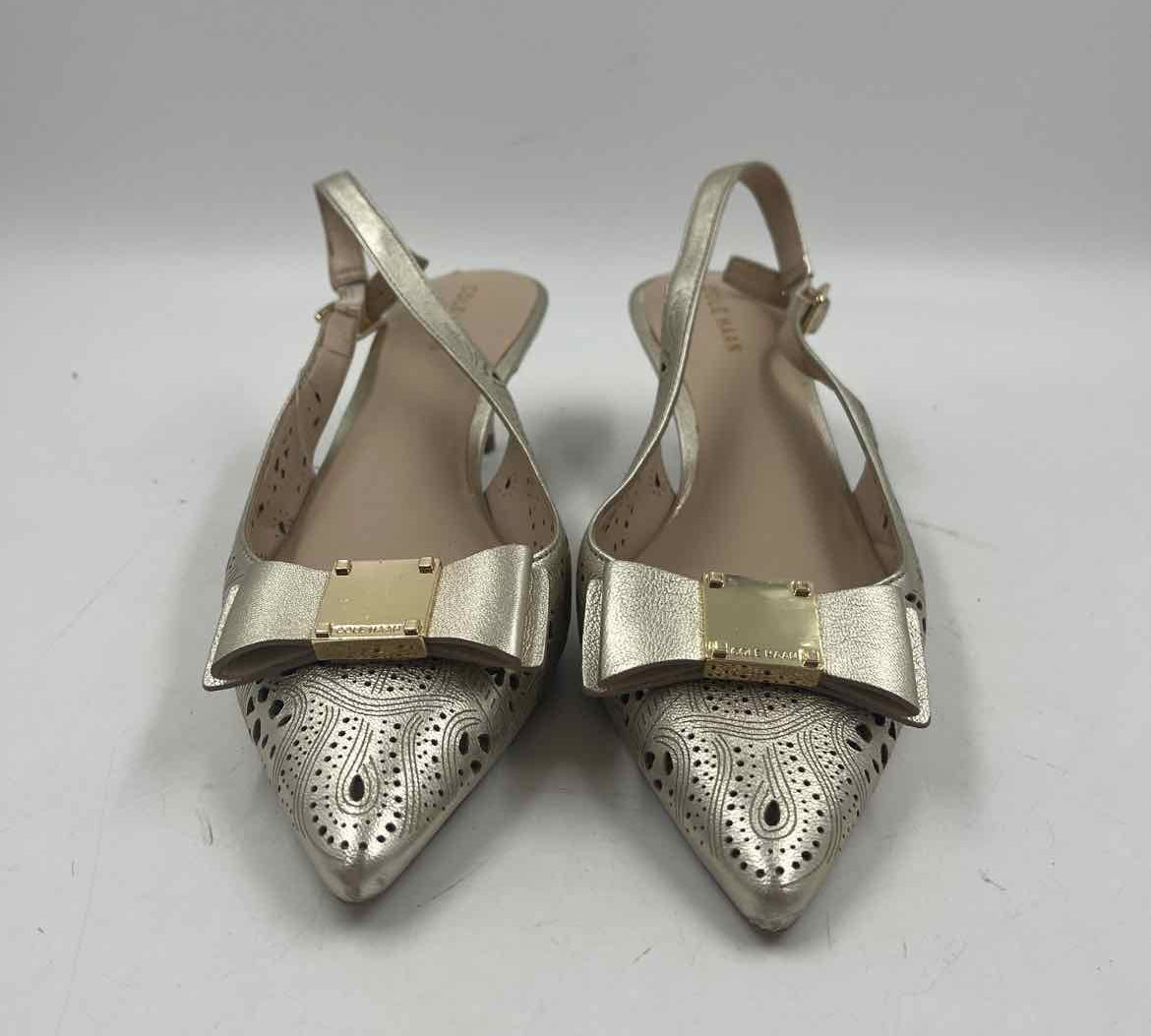 Cole Haan Women's Shoe Size 7 Gold Laser Cut Slingbacks