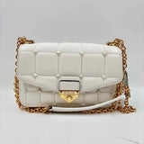 MICHAEL KORS Quilted White Leather SOHO Crossbody Purse w/Chain Strap