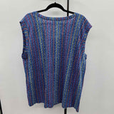 CJ Banks Women's Size 2X Blue lines Sleeveless Shirt