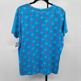 Lands End Women's Size L Turquoise Starfish Short Sleeve Shirt