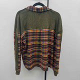 avani Women's Size S Olive Plaid Long Sleeve Shirt