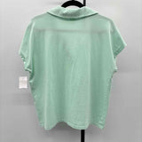 Lands End Women's Size L Mint Solid Short Sleeve Shirt
