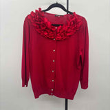 Cable & Gauge Women's Size XL Red Textured Cardigan