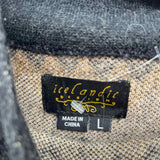Icelandic Design Women's Size L Black Fair Isle Sweater