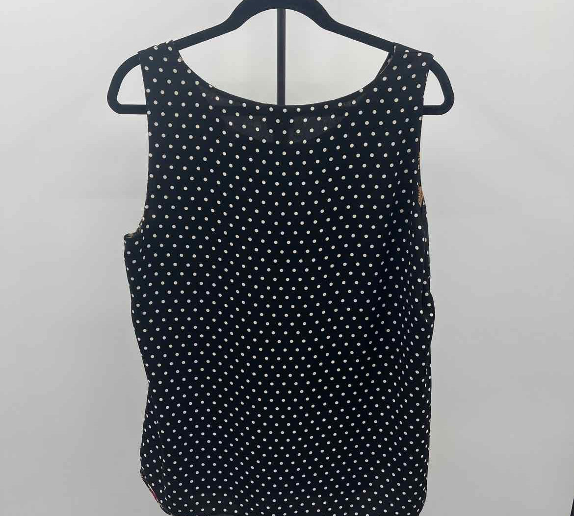 Chico's Women's Size L Black dotted Sleeveless Shirt