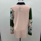 Tory Burch Women's Size 6 Green Floral Long Sleeve Shirt