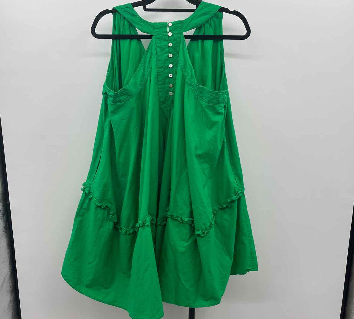 Anthropologie Junior's Size 14 Green Solid Dress