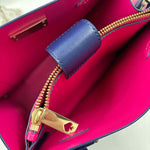 Interior KATE SPADE Blue & Pink Leather ARBOUR HILL ELODIE Handled Tote Bag Purse w/Crossbody Strap