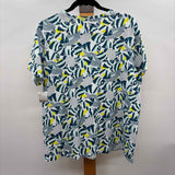 Lands End Women's Size XL Teal Fish Short Sleeve Shirt