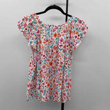hatley Women's Size L White Floral Short Sleeve Shirt