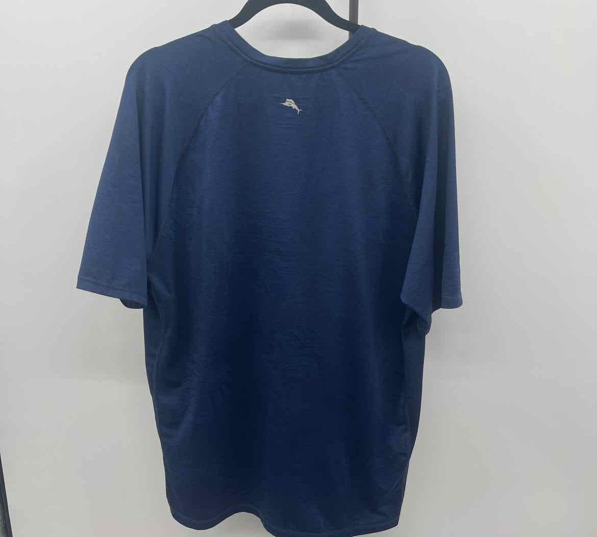 Tommy Bahama Men's Size L Navy Leaf Short Sleeve Shirt
