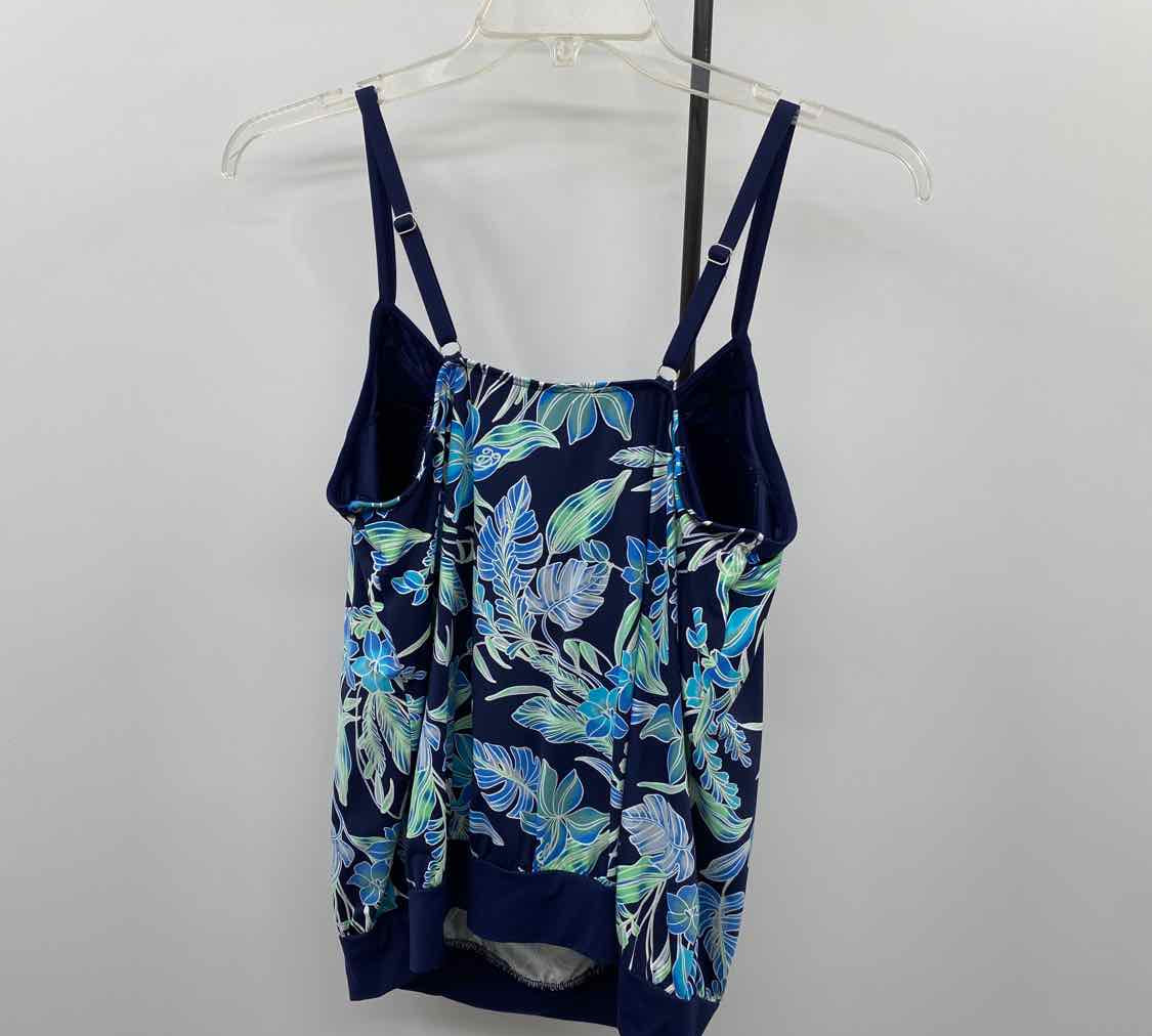 Lands End Women's Size 16 Navy Floral Swimsuit - Separate