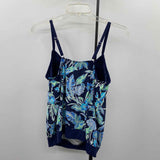 Lands End Women's Size 16 Navy Floral Swimsuit - Separate