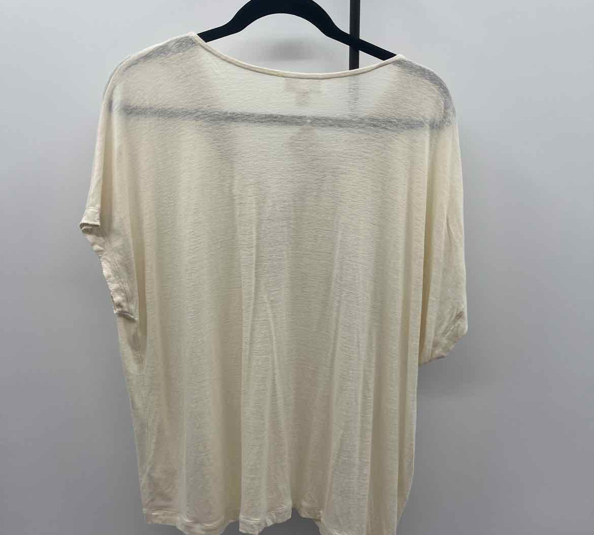 JJill Women's Size L Ivory Aztec Short Sleeve Shirt