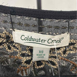 Coldwater Creek Women's Size XS Blk/Beige Sequins Cardigan