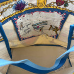 Interior NWT BRIGHTON Blue Red & Cream Jewelled Canvas GLITTERING LOVE TOTE Bag Purse