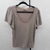 Gap Women's Size L Tan Ribbed Short Sleeve Shirt