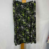 Laura Ashley Women's Size L Black Floral Skirt