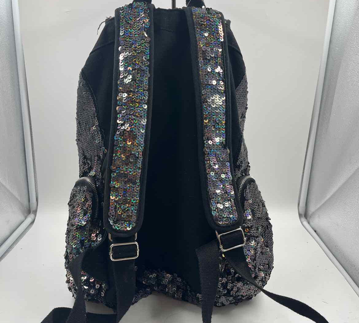 Pink Women's Black Sequined Backpack