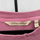 Soft Surroundings Women's Size L Mauve Hearts Long Sleeve Shirt