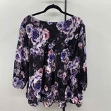 JNS Women's Size 1X Fuschia Abstract Short Sleeve Shirt
