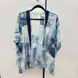 Chico's Women's Size One Size Blue Patchwork Cardigan