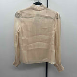 adelyn rae Women's Size S Ivory Shimmer Long Sleeve Shirt