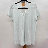 JJill Women's Size L Blue Heathered Short Sleeve Shirt
