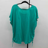 Lane Bryant Women's Size 1X Green Solid Short Sleeve Shirt