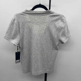 DKNY Women's Size L Gray Ribbed Short Sleeve Shirt