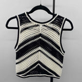 Willow & Wind Women's Size L Black Crochet Sleeveless Shirt