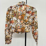Zara Women's Size XS Brown Floral Long Sleeve Shirt