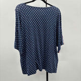 Chico's Women's Size L Navy Multi-Pattern Short Sleeve Shirt