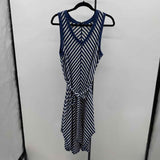 Voy Women's Size 10 Navy Stripe Dress