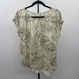 Rachel Zoe Women's Size L Olive Leaf Short Sleeve Shirt