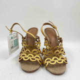 Tory Burch Women's Shoe Size 7.5 Gold Laser Cut Heels