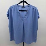 Banana Republic Women's Size XL Periwinkle Solid Short Sleeve Shirt