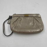 COACH Shimmer Taupe Leather Wristlet