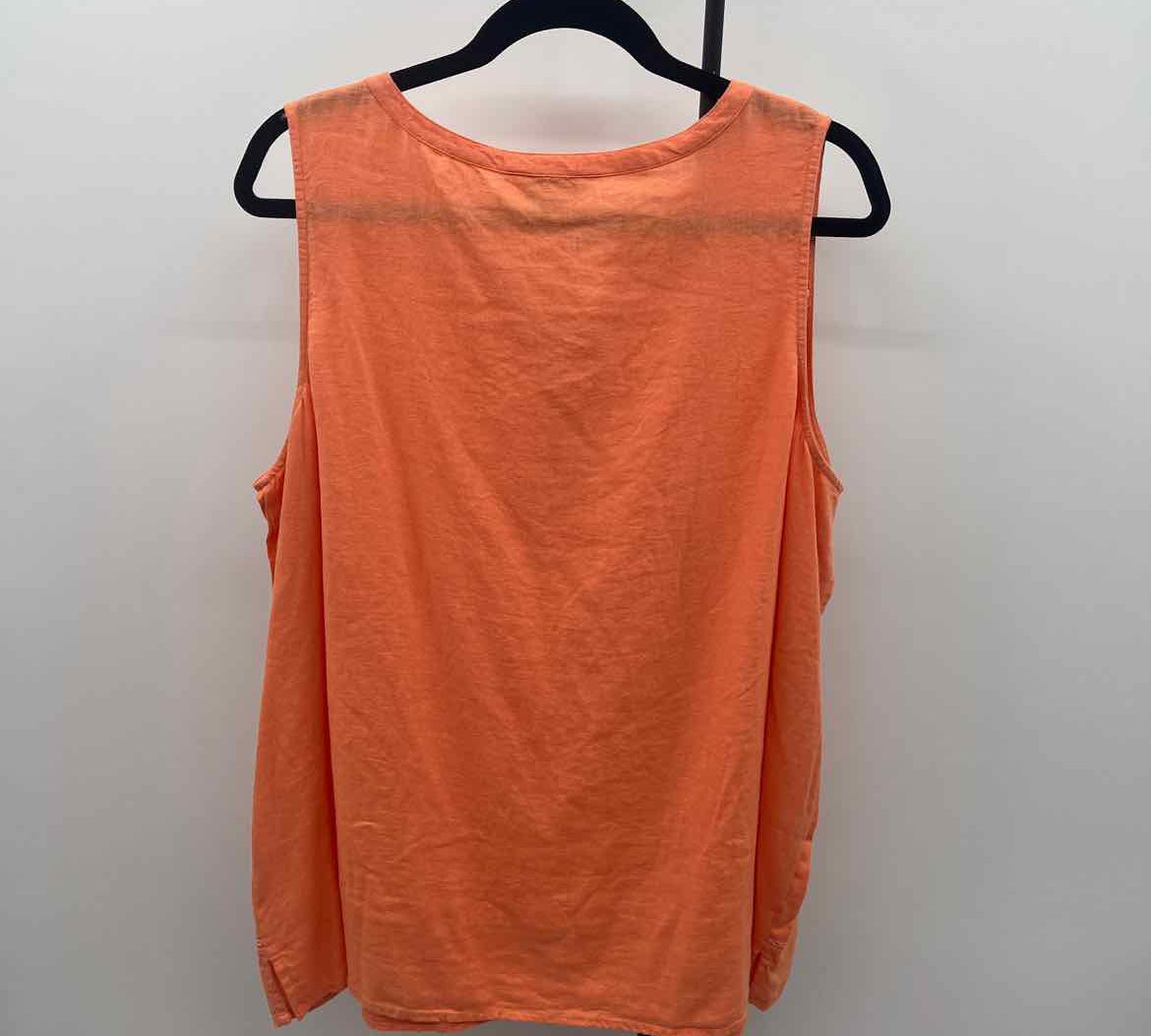 Croft & Barrow Women's Size XL Orange Textured Sleeveless Shirt