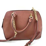 CALVIN KLEIN Brown Leather Handled Satchel Purse w/Crossbody Strap