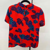 Marc by Marc Jacobs Women's Size 4 Red Floral Short Sleeve Shirt