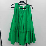 Anthropologie Junior's Size 14 Green Solid Dress