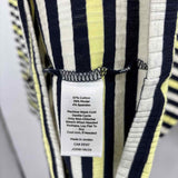Talbots Women's Size M Cream Stripe Short Sleeve Shirt
