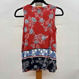 JJill Women's Size XSP Brick Floral Sleeveless Shirt